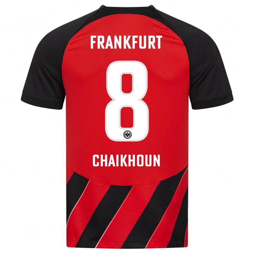 Hombre Camiseta Ayoub Chaikhoun #8 Negro Rojo 1ª Equipación 2023/24 La Camisa Perú