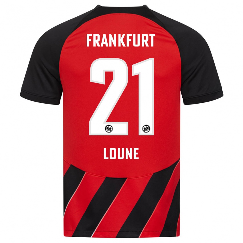 Hombre Camiseta Adam Loune #21 Negro Rojo 1ª Equipación 2023/24 La Camisa Perú