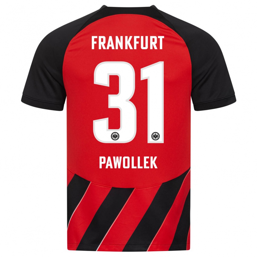 Hombre Camiseta Tanja Pawollek #31 Negro Rojo 1ª Equipación 2023/24 La Camisa Perú