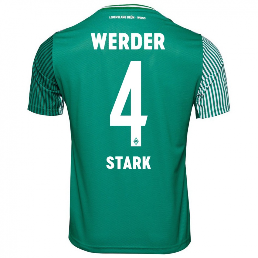 Hombre Camiseta Niklas Stark #4 Verde 1ª Equipación 2023/24 La Camisa Perú