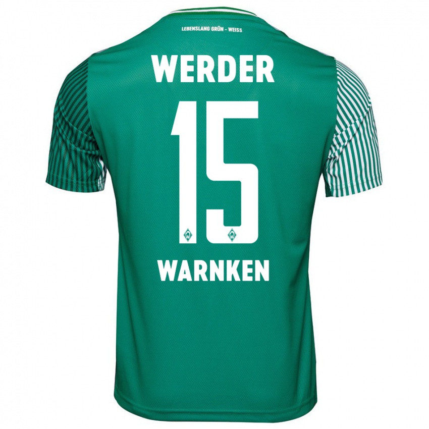 Hombre Camiseta Jannes Warnken #15 Verde 1ª Equipación 2023/24 La Camisa Perú