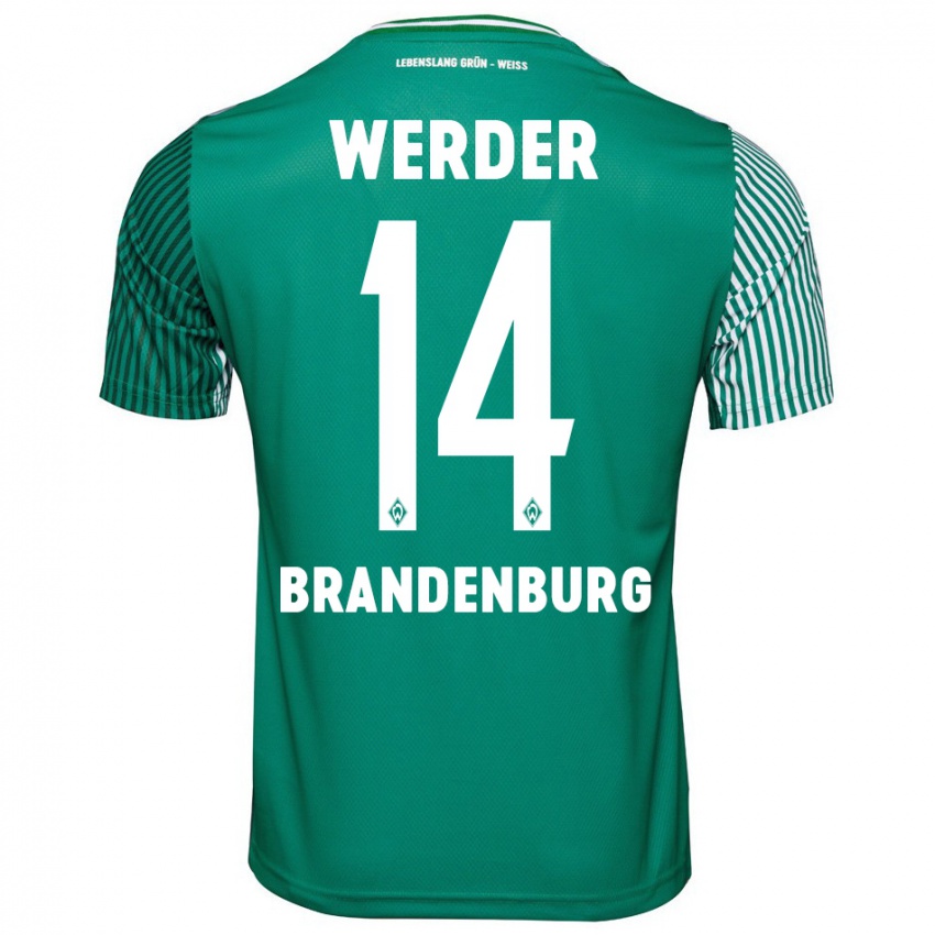 Hombre Camiseta Michaela Brandenburg #14 Verde 1ª Equipación 2023/24 La Camisa Perú