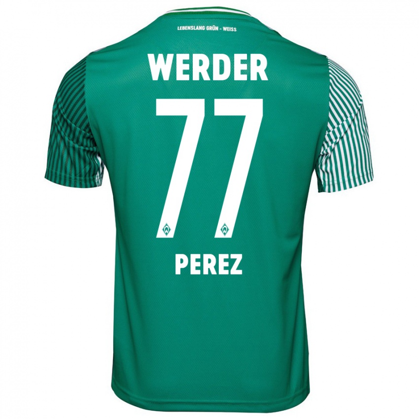 Hombre Camiseta Catalina Pérez Jaramillo #77 Verde 1ª Equipación 2023/24 La Camisa Perú