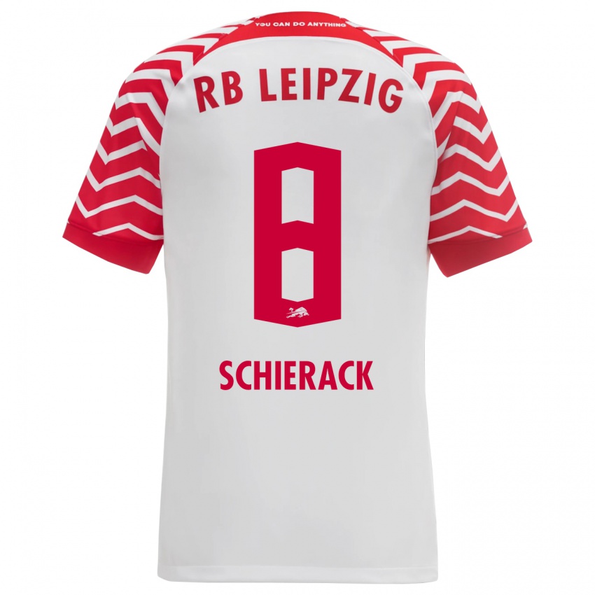 Hombre Camiseta Simon Schierack #8 Blanco 1ª Equipación 2023/24 La Camisa Perú