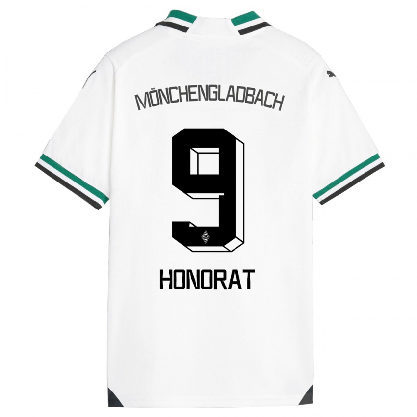 Hombre Camiseta Franck Honorat #9 Blanco Verde 1ª Equipación 2023/24 La Camisa Perú