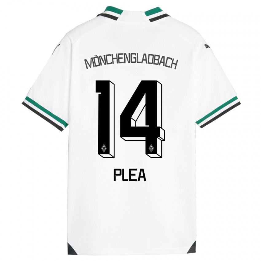 Hombre Camiseta Alassane Plea #14 Blanco Verde 1ª Equipación 2023/24 La Camisa Perú