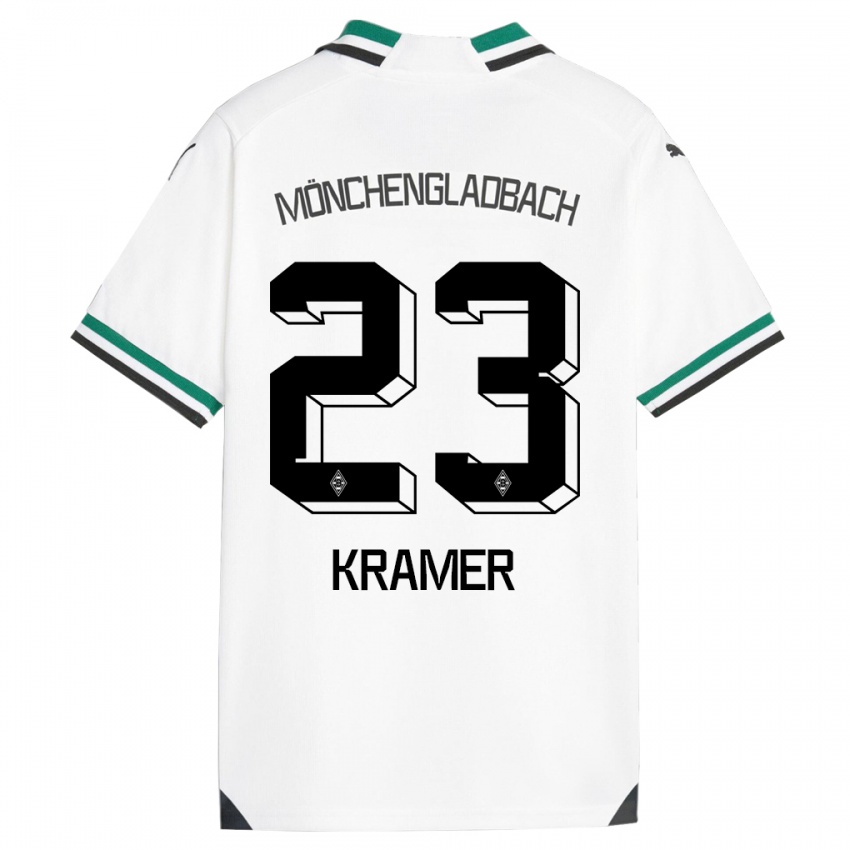 Hombre Camiseta Christoph Kramer #23 Blanco Verde 1ª Equipación 2023/24 La Camisa Perú