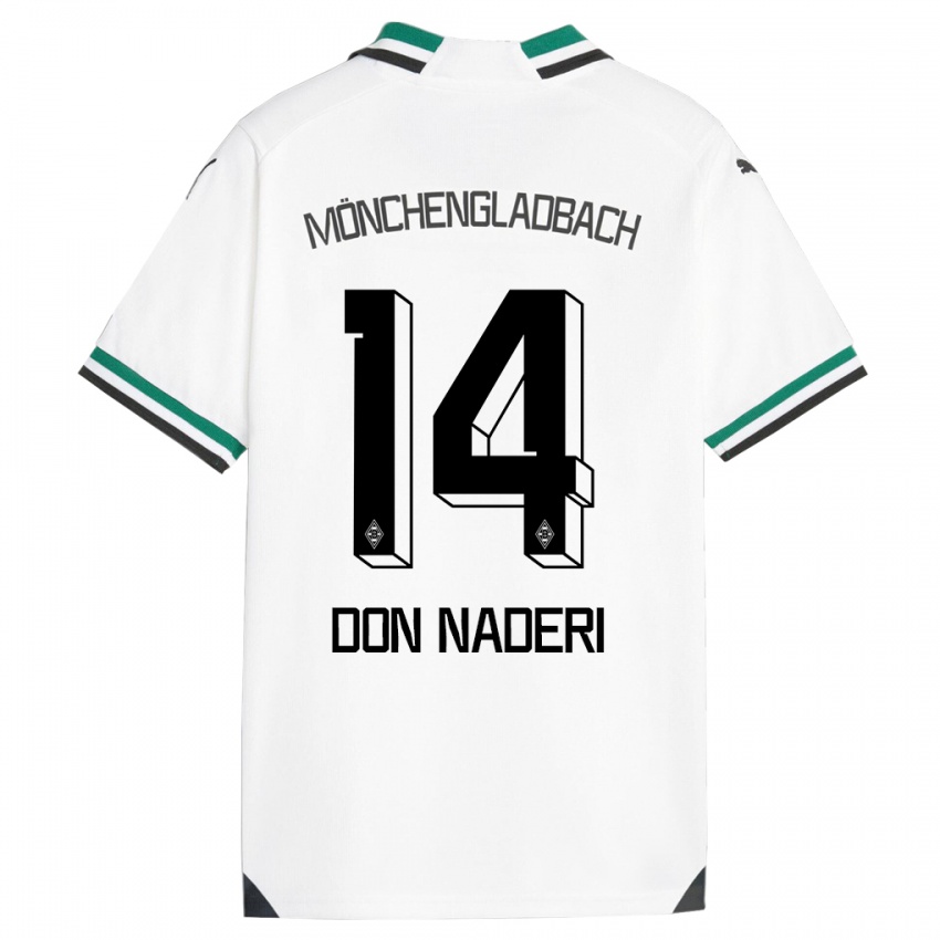 Hombre Camiseta Ryan Don Naderi #14 Blanco Verde 1ª Equipación 2023/24 La Camisa Perú