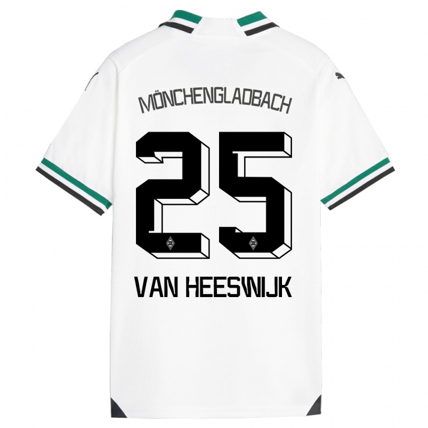 Hombre Camiseta Amber Van Heeswijk #25 Blanco Verde 1ª Equipación 2023/24 La Camisa Perú