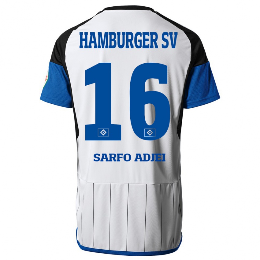 Hombre Camiseta Maximilian Sarfo-Adjei #16 Blanco 1ª Equipación 2023/24 La Camisa Perú