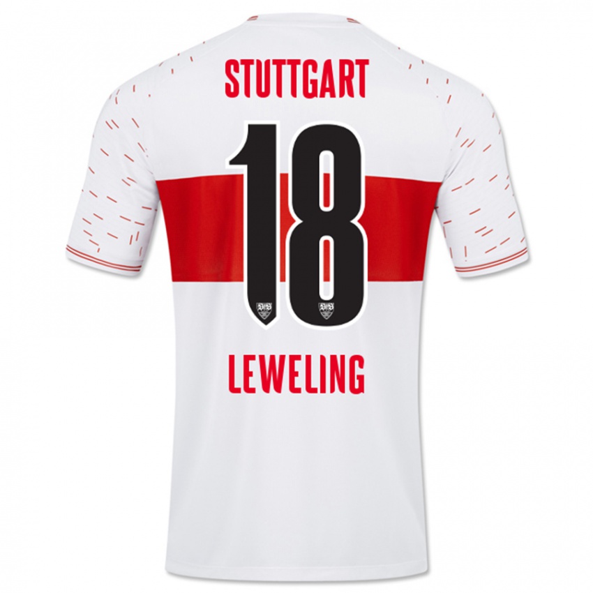 Hombre Camiseta Jamie Leweling #18 Blanco 1ª Equipación 2023/24 La Camisa Perú