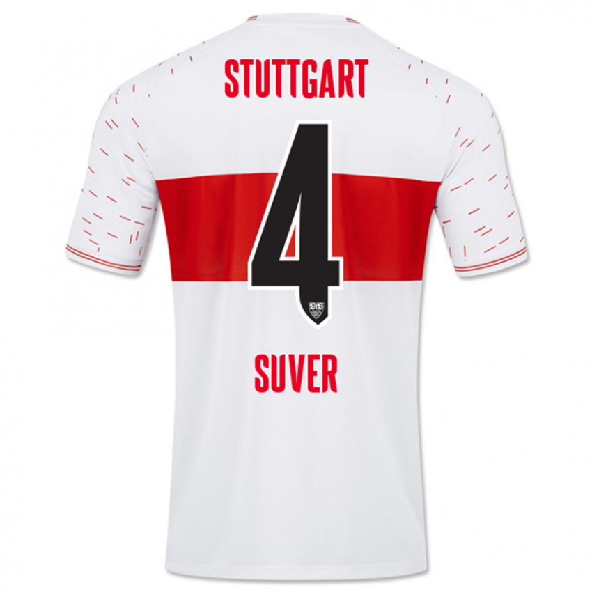 Hombre Camiseta Jakov Suver #4 Blanco 1ª Equipación 2023/24 La Camisa Perú