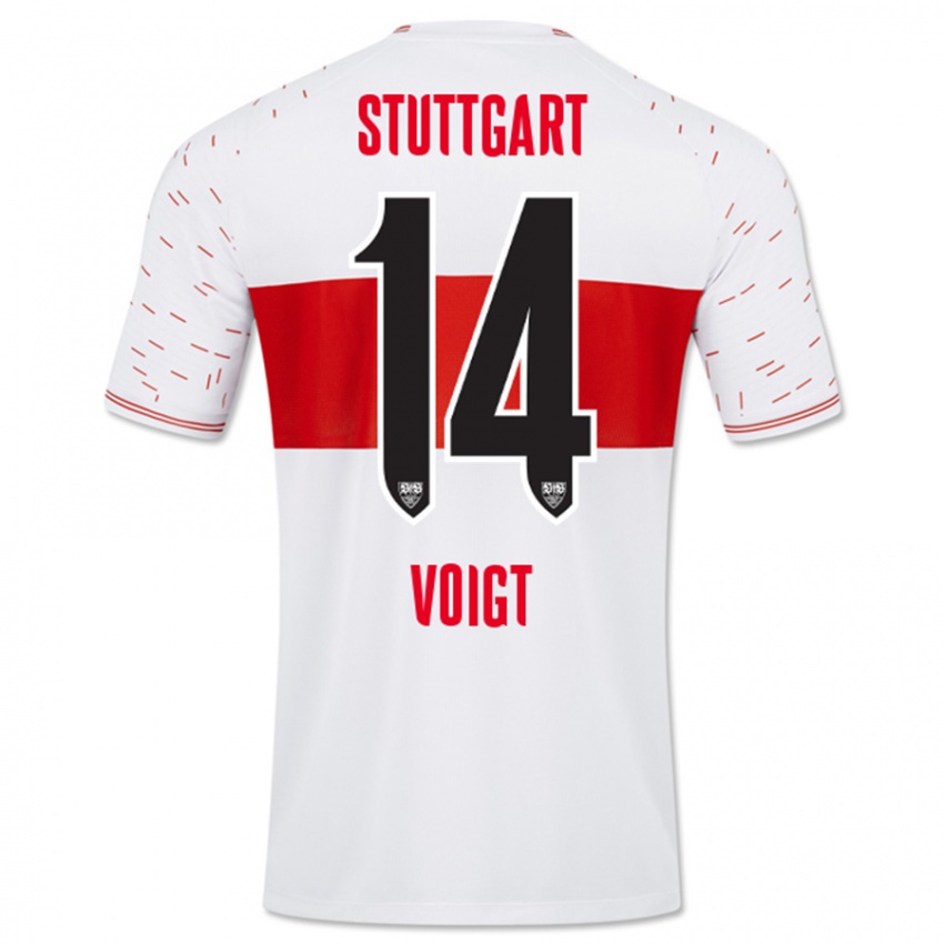 Hombre Camiseta Max Voigt #14 Blanco 1ª Equipación 2023/24 La Camisa Perú