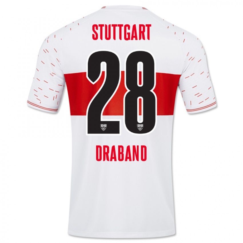 Hombre Camiseta Dominik Draband #28 Blanco 1ª Equipación 2023/24 La Camisa Perú