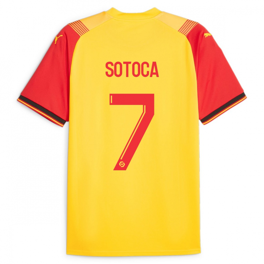 Hombre Camiseta Florian Sotoca #7 Amarillo 1ª Equipación 2023/24 La Camisa Perú