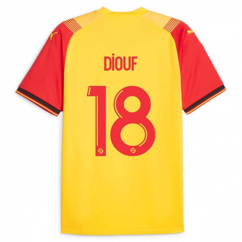 Hombre Camiseta Andy Diouf #18 Amarillo 1ª Equipación 2023/24 La Camisa Perú