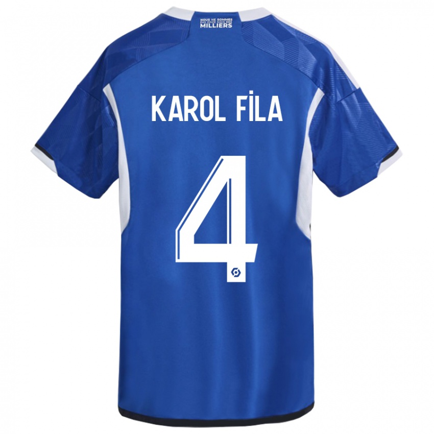 Hombre Camiseta Karol Fila #4 Azul 1ª Equipación 2023/24 La Camisa Perú