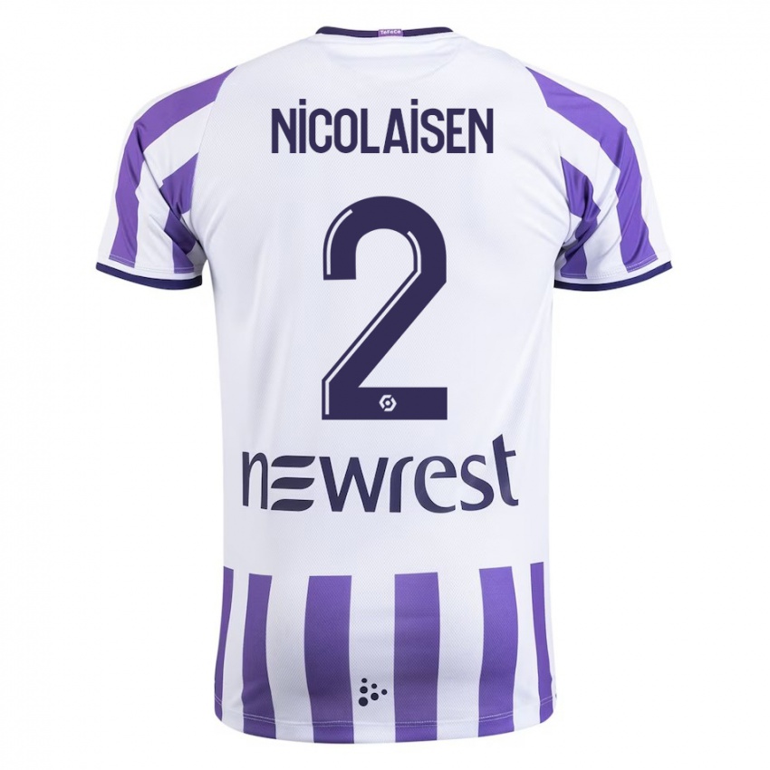 Hombre Camiseta Rasmus Nicolaisen #2 Blanco 1ª Equipación 2023/24 La Camisa Perú