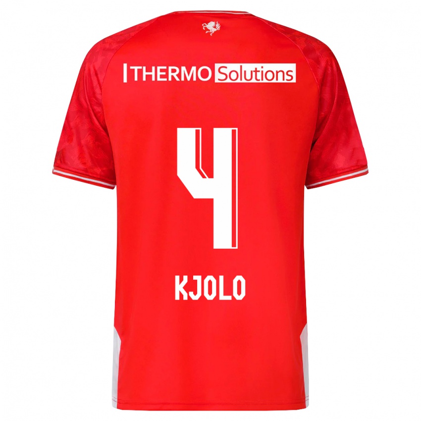 Hombre Camiseta Mathias Kjølø #4 Rojo 1ª Equipación 2023/24 La Camisa Perú