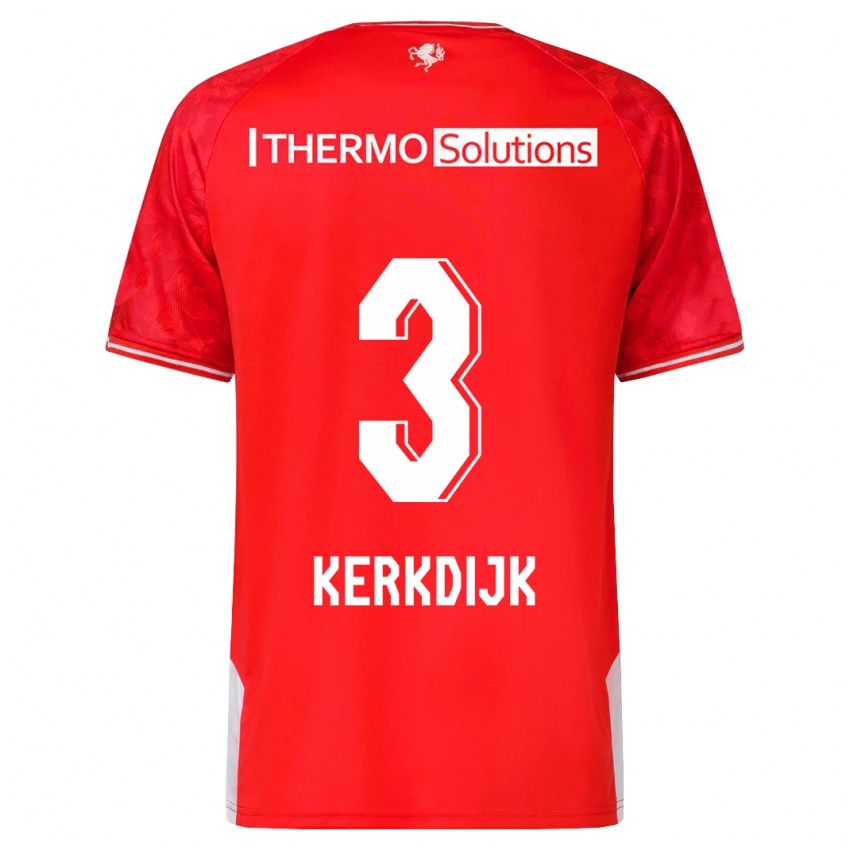 Hombre Camiseta Danique Kerkdijk #3 Rojo 1ª Equipación 2023/24 La Camisa Perú
