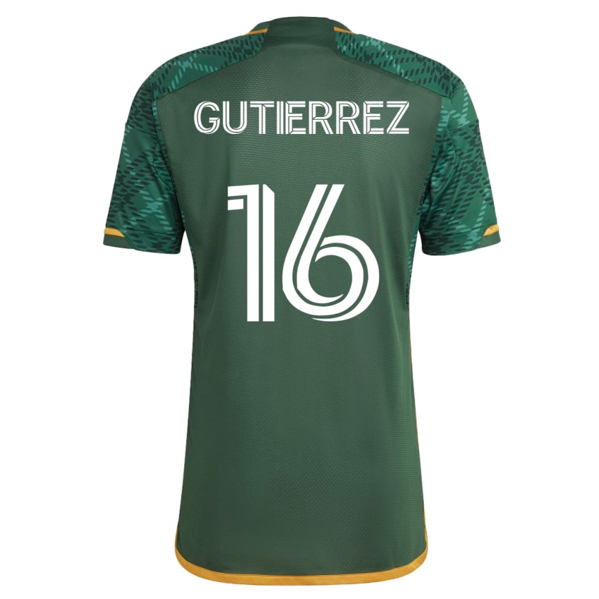 Hombre Camiseta Diego Gutiérrez #16 Verde 1ª Equipación 2023/24 La Camisa Perú
