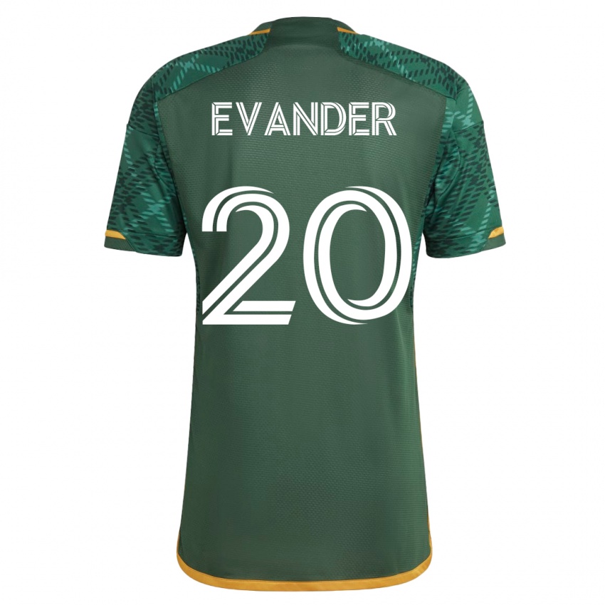 Hombre Camiseta Evander #20 Verde 1ª Equipación 2023/24 La Camisa Perú