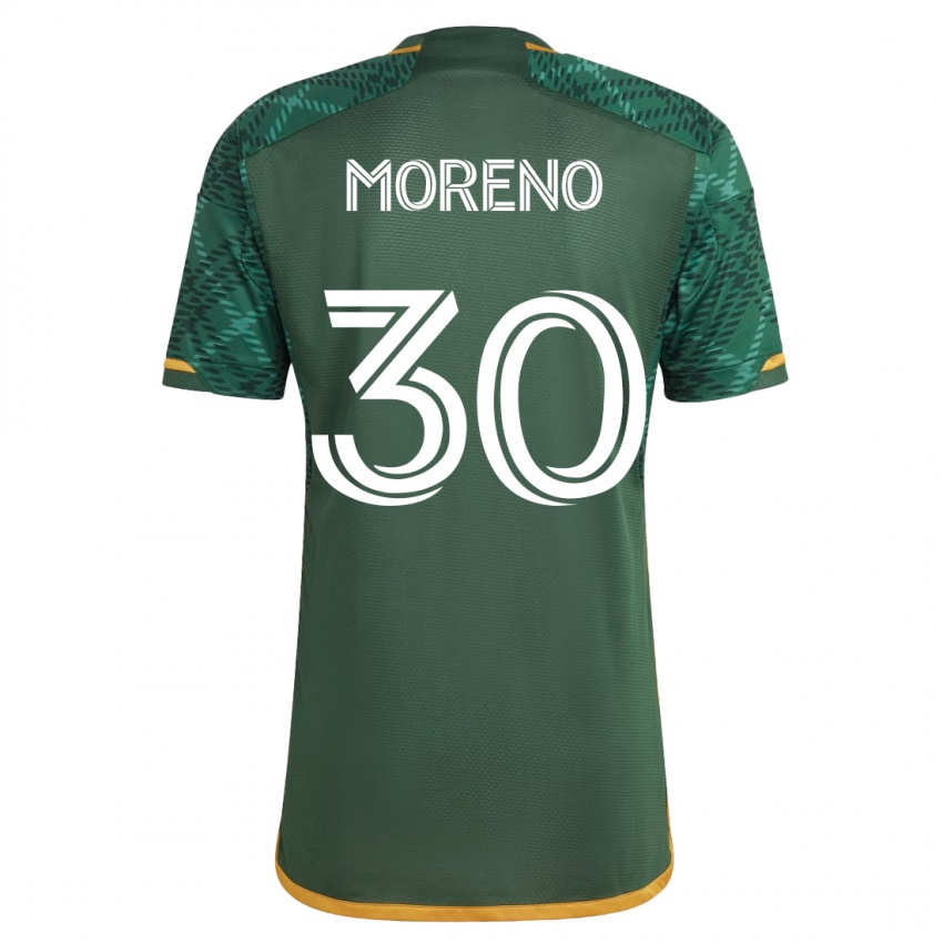Hombre Camiseta Santiago Moreno #30 Verde 1ª Equipación 2023/24 La Camisa Perú