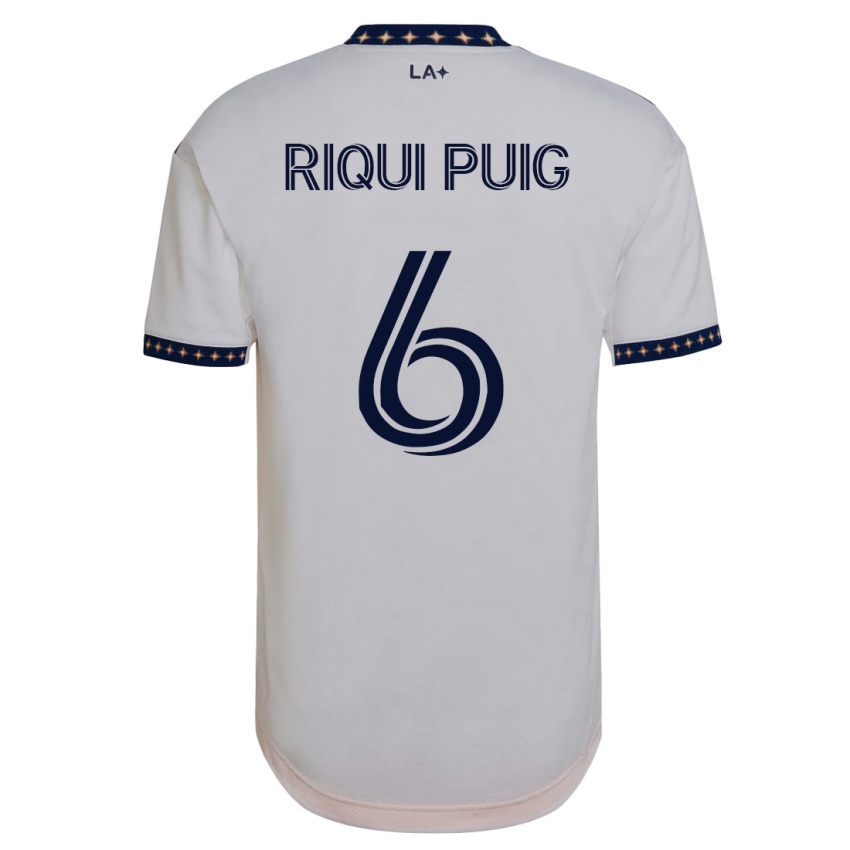 Hombre Camiseta Riqui Puig #6 Blanco 1ª Equipación 2023/24 La Camisa Perú