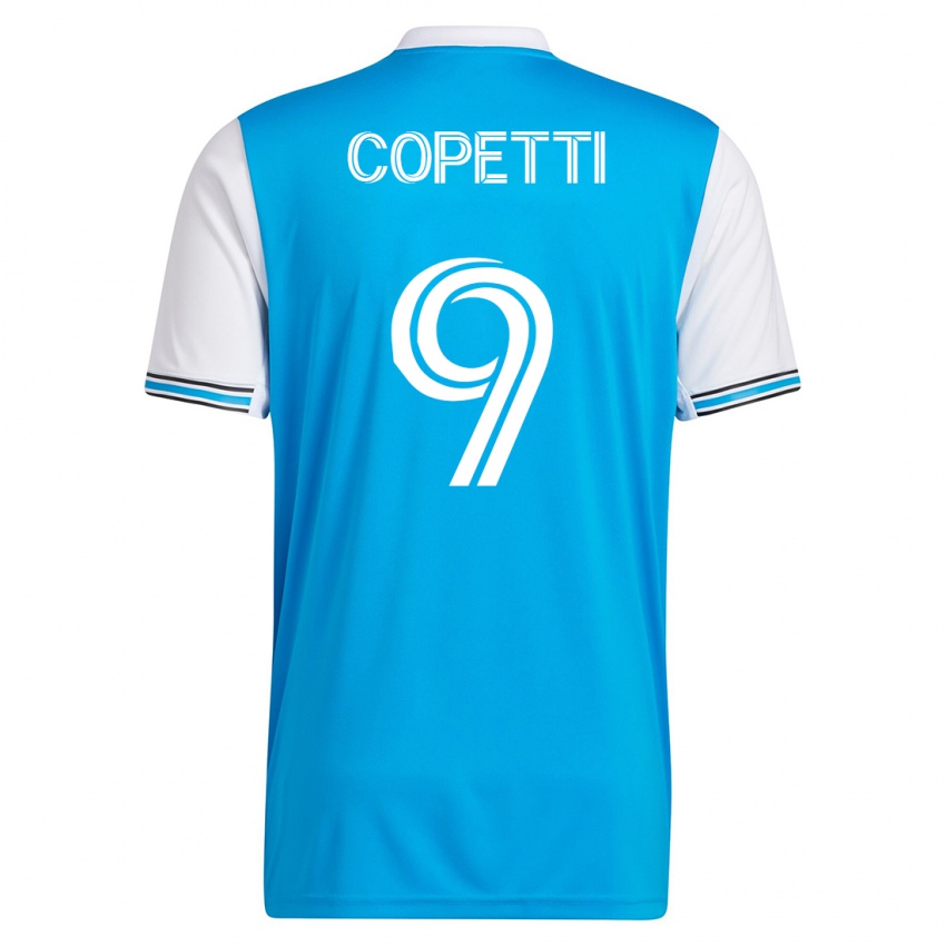 Hombre Camiseta Enzo Copetti #9 Azul 1ª Equipación 2023/24 La Camisa Perú