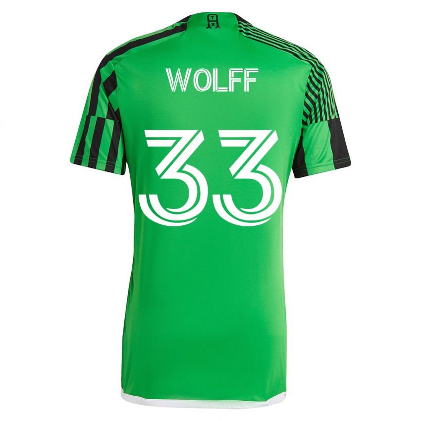 Hombre Camiseta Owen Wolff #33 Verde Negro 1ª Equipación 2023/24 La Camisa Perú