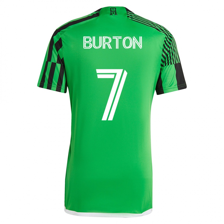 Hombre Camiseta Micah Burton #7 Verde Negro 1ª Equipación 2023/24 La Camisa Perú