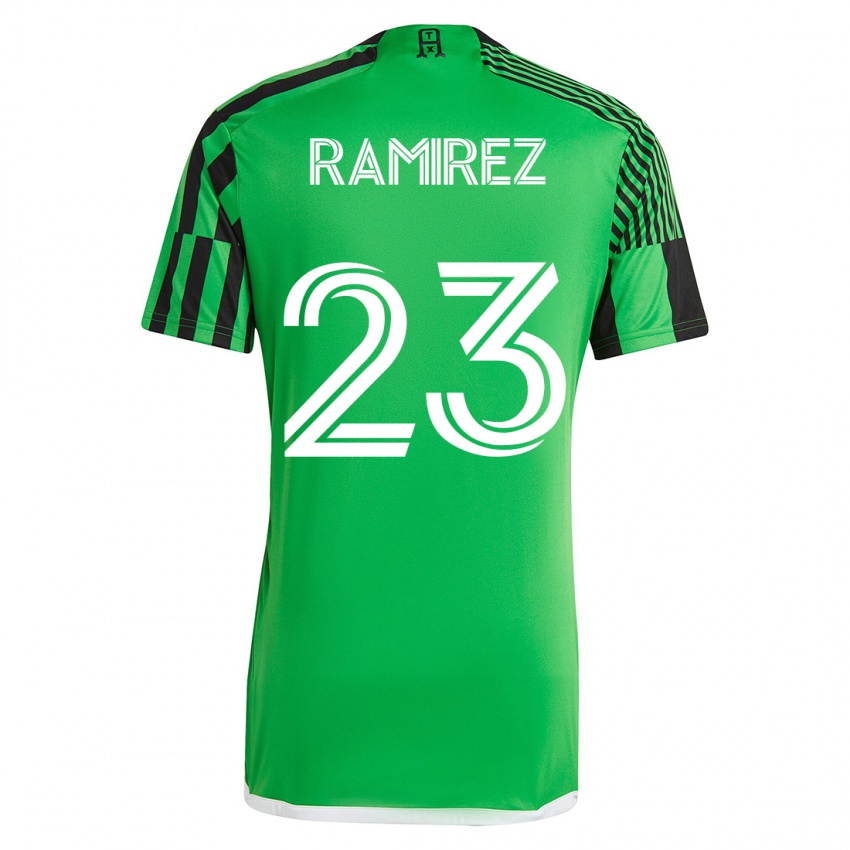 Hombre Camiseta Alonso Ramírez #23 Verde Negro 1ª Equipación 2023/24 La Camisa Perú