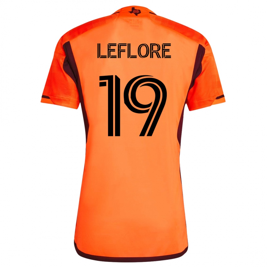 Hombre Camiseta Isaiah Leflore #19 Naranja 1ª Equipación 2023/24 La Camisa Perú