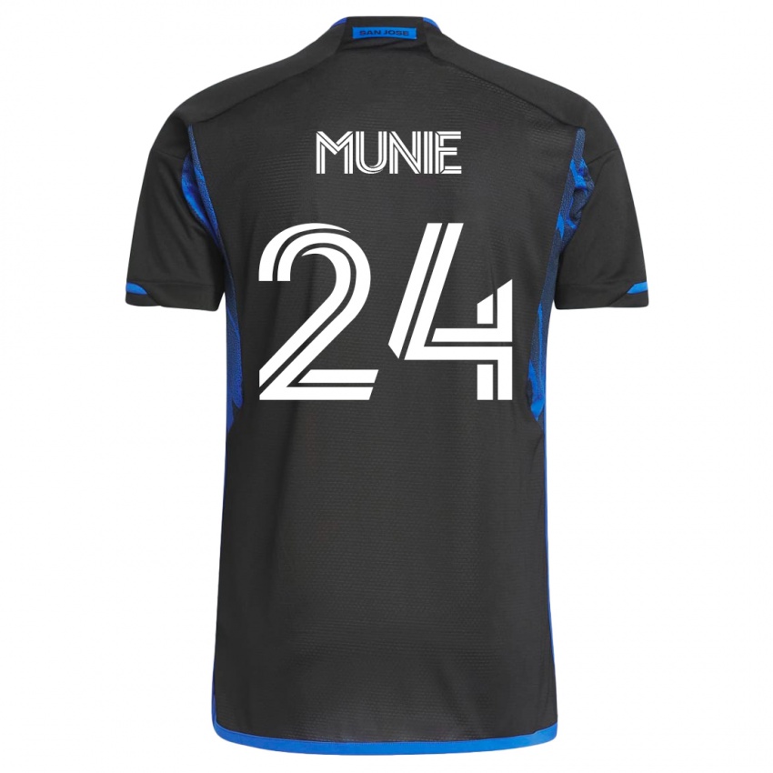 Hombre Camiseta Daniel Munie #24 Azul Negro 1ª Equipación 2023/24 La Camisa Perú