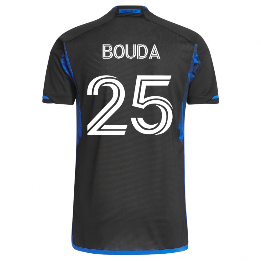 Hombre Camiseta Ousseni Bouda #25 Azul Negro 1ª Equipación 2023/24 La Camisa Perú