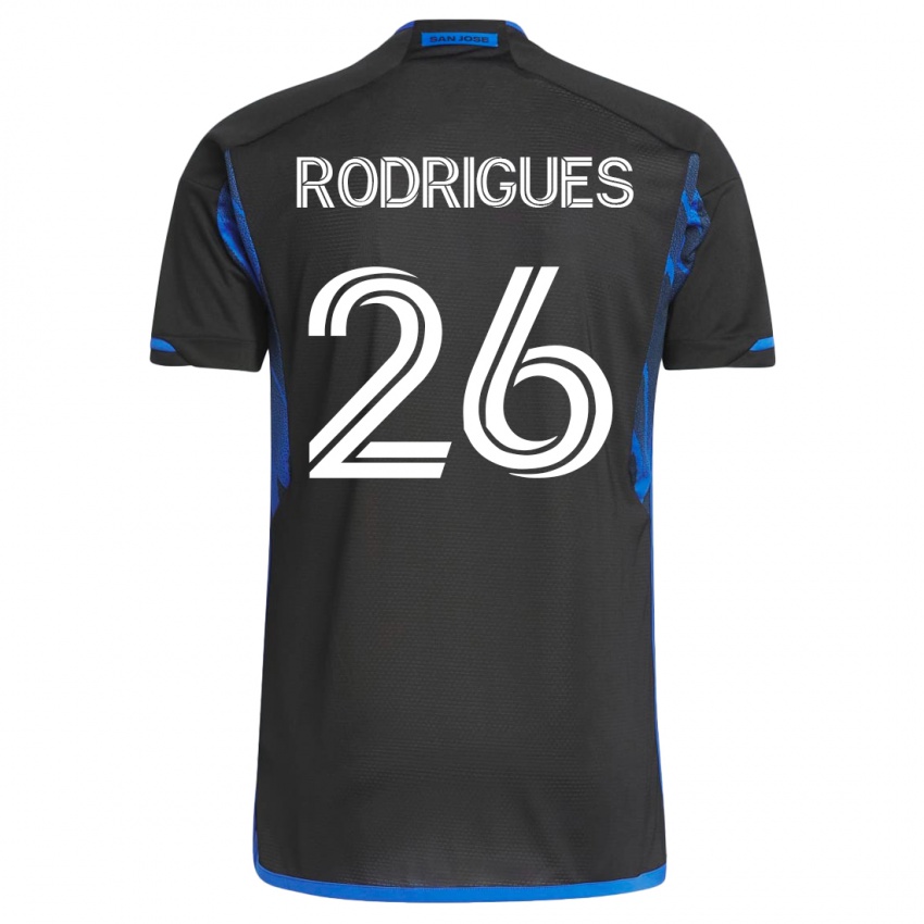 Hombre Camiseta Rodrigues #26 Azul Negro 1ª Equipación 2023/24 La Camisa Perú
