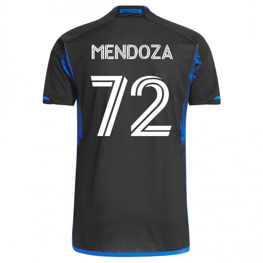 Hombre Camiseta Edwyn Mendoza #72 Azul Negro 1ª Equipación 2023/24 La Camisa Perú