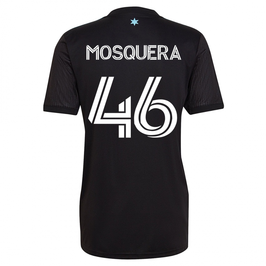 Hombre Camiseta Juan Camilo Mosquera #46 Negro 1ª Equipación 2023/24 La Camisa Perú