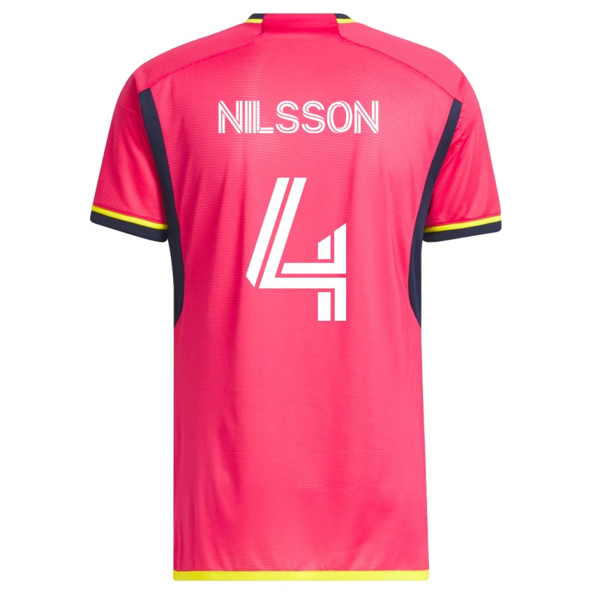 Hombre Camiseta Joakim Nilsson #4 Rosa 1ª Equipación 2023/24 La Camisa Perú