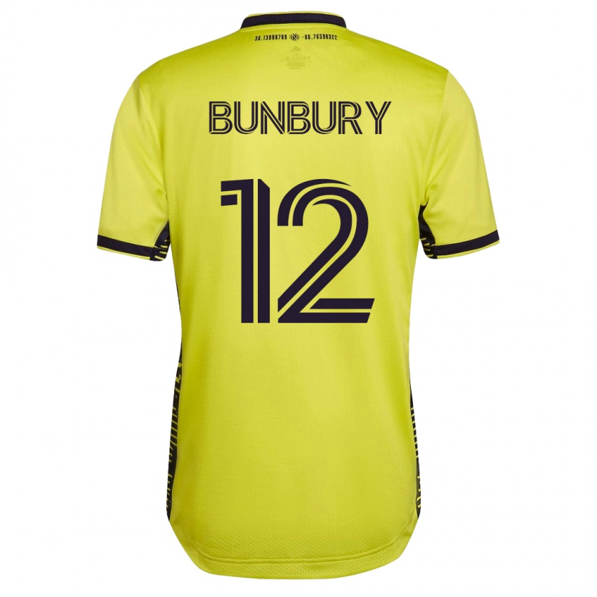 Hombre Camiseta Teal Bunbury #12 Amarillo 1ª Equipación 2023/24 La Camisa Perú