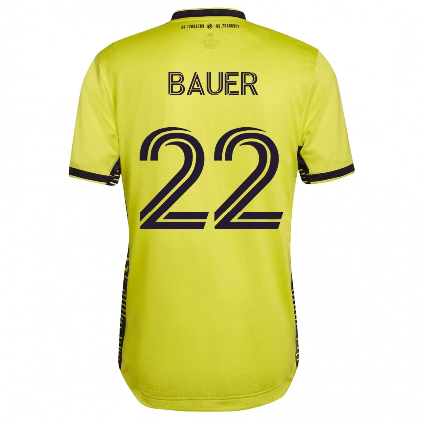 Hombre Camiseta Josh Bauer #22 Amarillo 1ª Equipación 2023/24 La Camisa Perú
