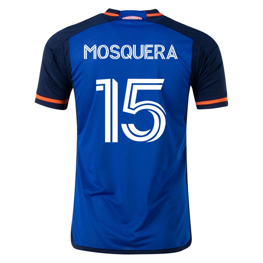 Hombre Camiseta Yerson Mosquera #15 Azul 1ª Equipación 2023/24 La Camisa Perú