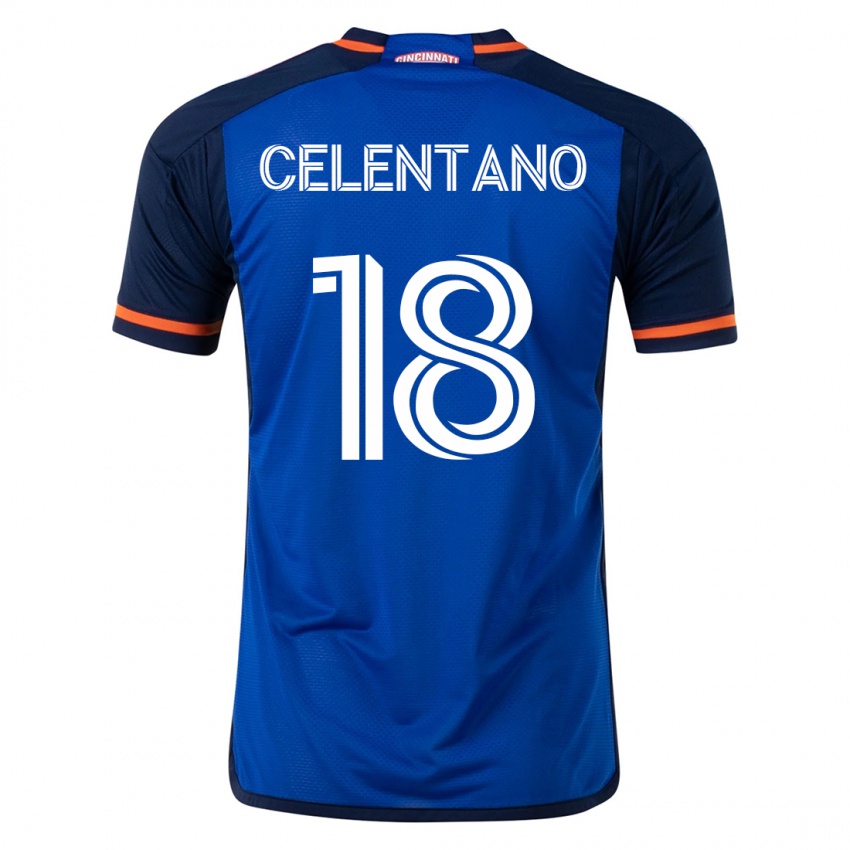 Hombre Camiseta Roman Celentano #18 Azul 1ª Equipación 2023/24 La Camisa Perú