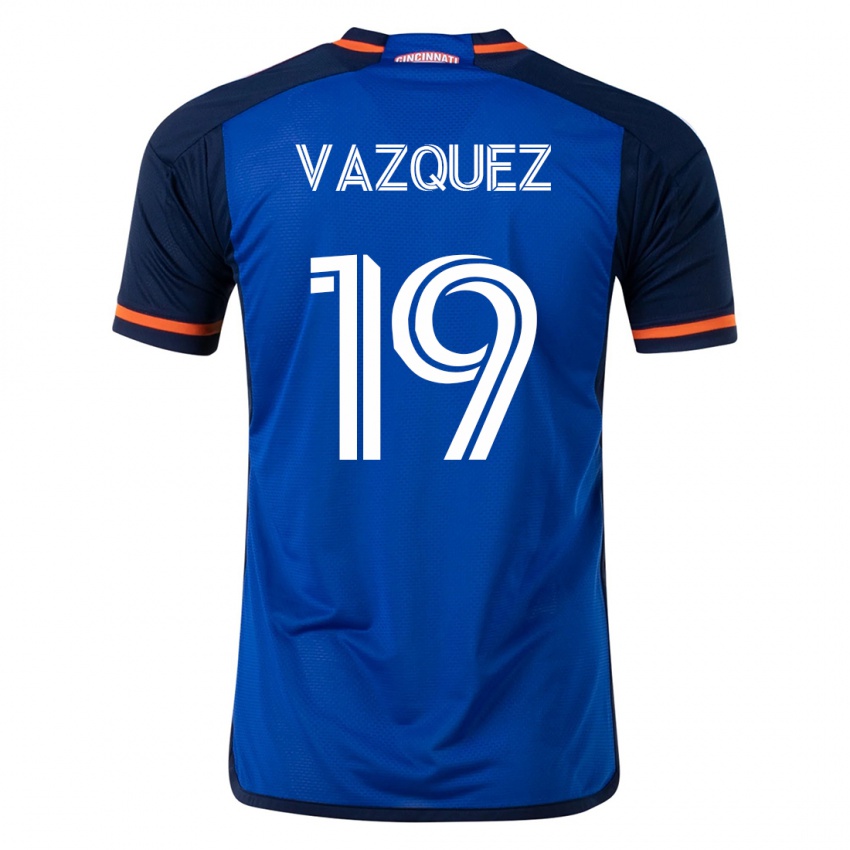 Hombre Camiseta Brandon Vazquez #19 Azul 1ª Equipación 2023/24 La Camisa Perú