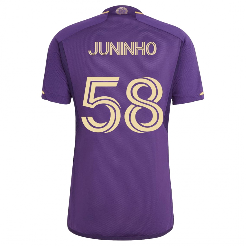 Hombre Camiseta Juninho #58 Violeta 1ª Equipación 2023/24 La Camisa Perú