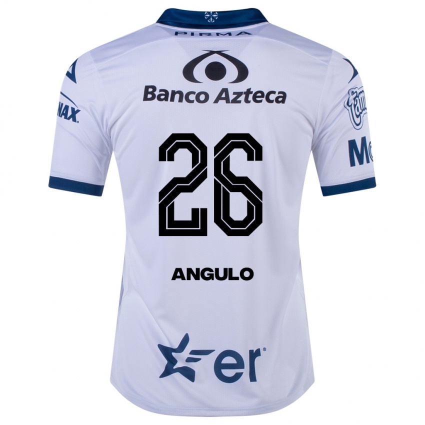 Hombre Camiseta Brayan Angulo #26 Blanco 1ª Equipación 2023/24 La Camisa Perú