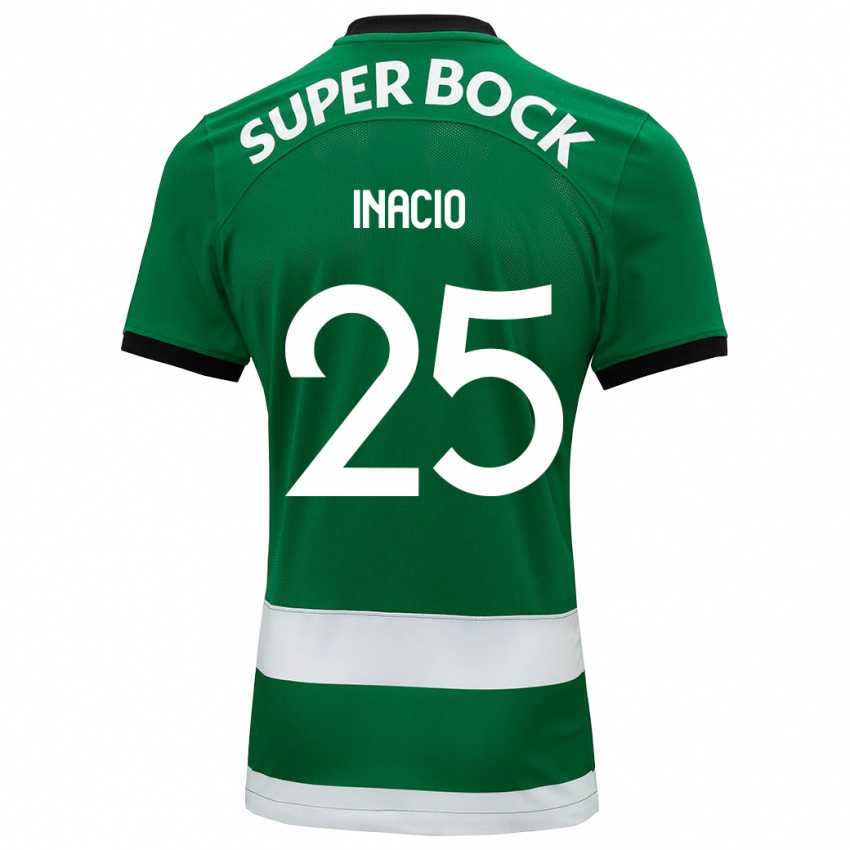 Hombre Camiseta Goncalo Inacio #25 Verde 1ª Equipación 2023/24 La Camisa Perú