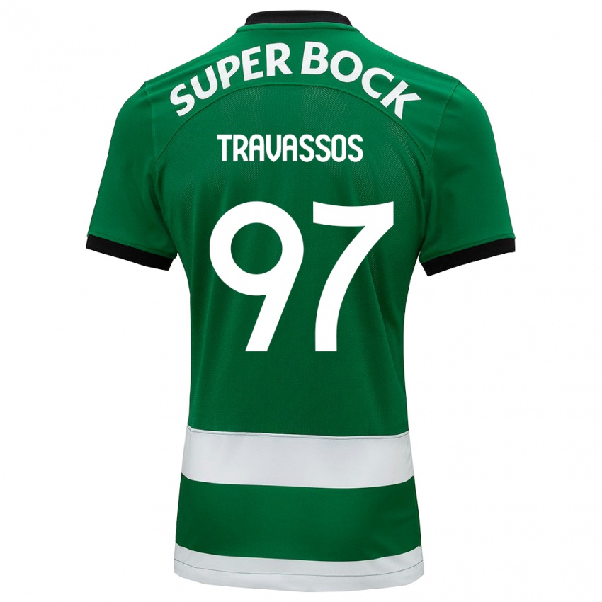 Hombre Camiseta Travassos #97 Verde 1ª Equipación 2023/24 La Camisa Perú