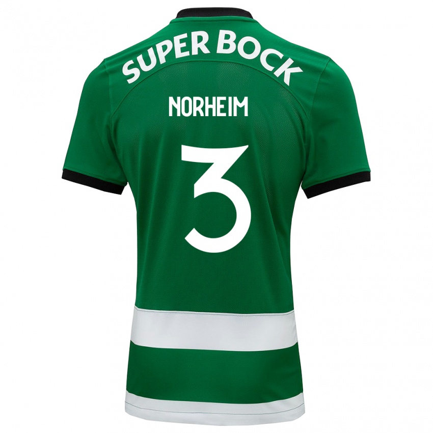 Hombre Camiseta Andrea Norheim #3 Verde 1ª Equipación 2023/24 La Camisa Perú