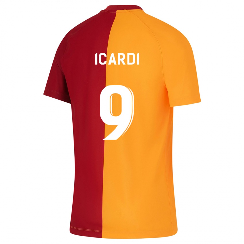 Hombre Camiseta Mauro Icardi #9 Naranja 1ª Equipación 2023/24 La Camisa Perú